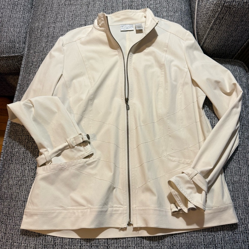 Zenergy by Chicos Women's Cream Utility Jacket
